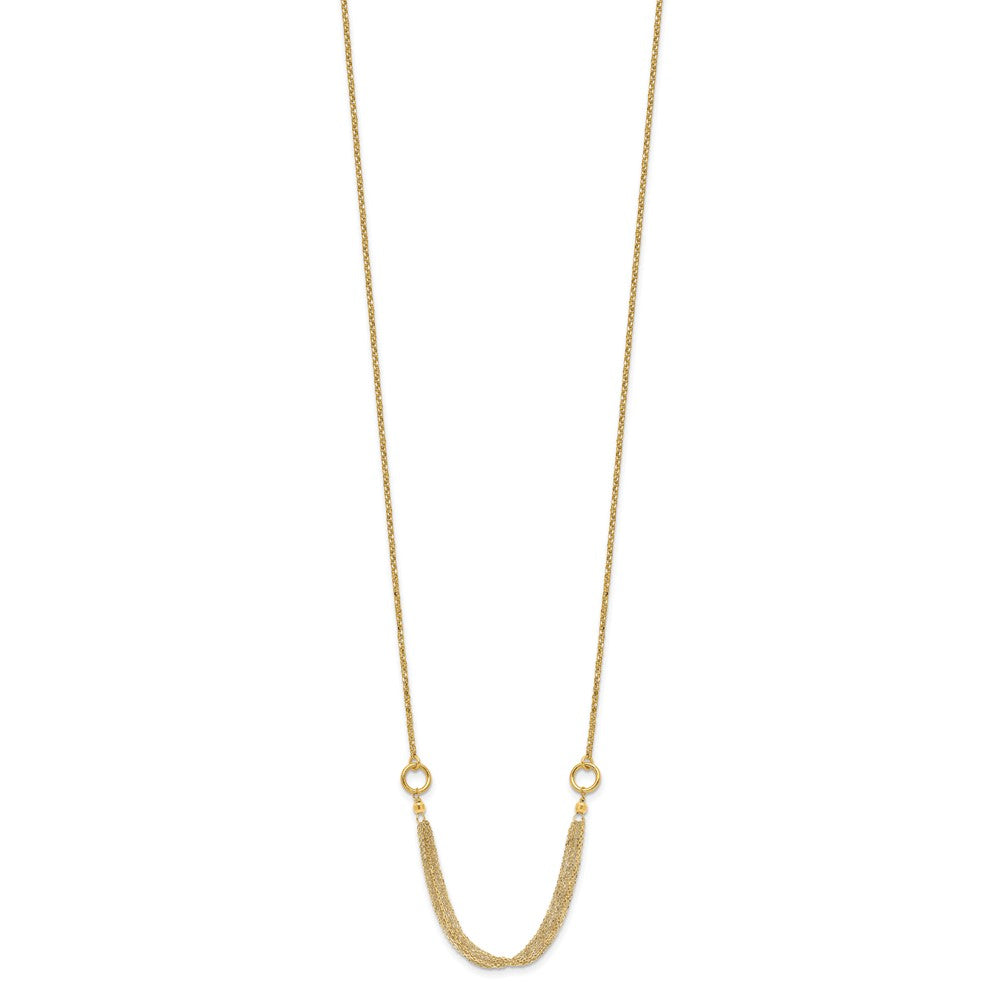 14K Diamond-cut Multi-strand Accent with 1in. ext. Necklace