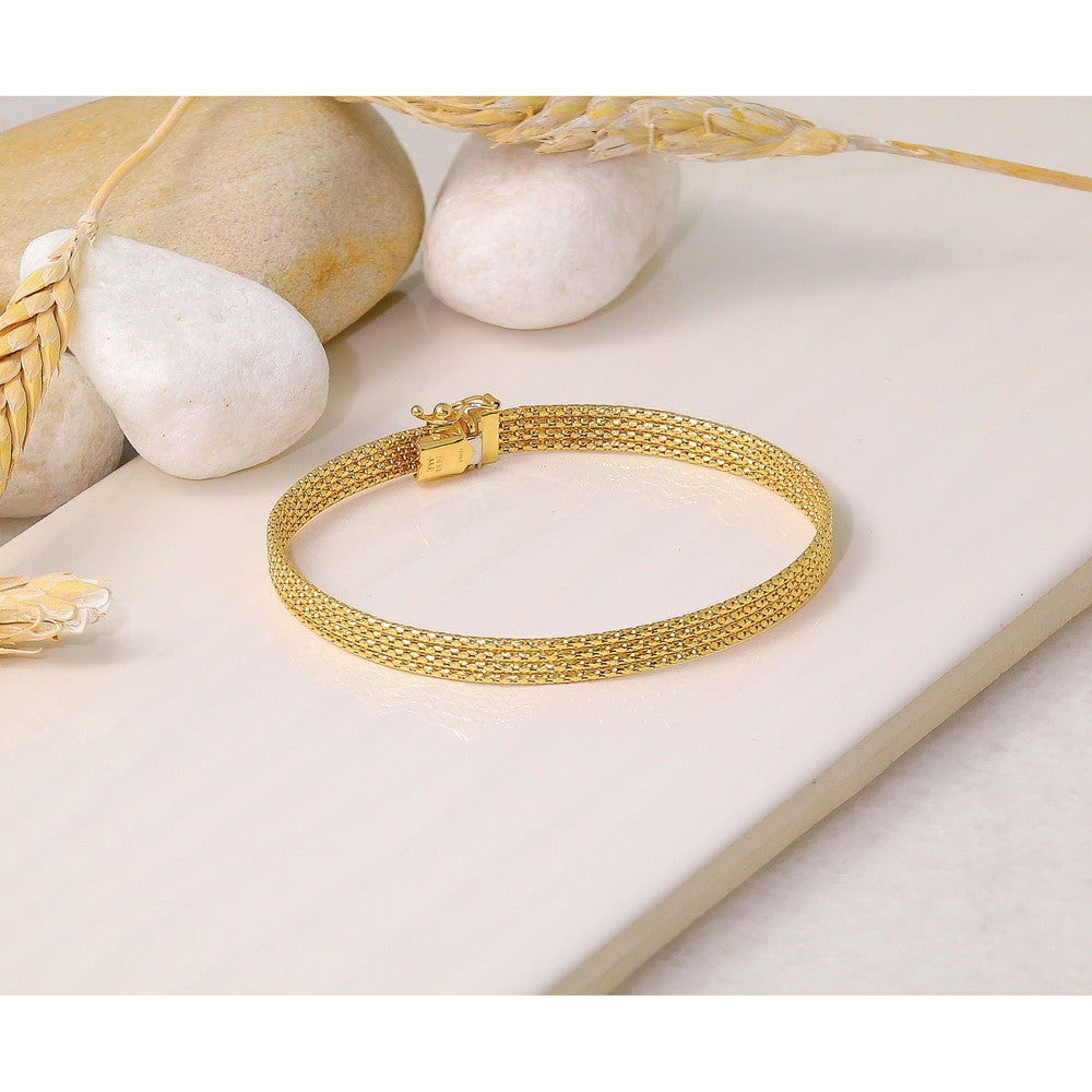 14K Polished Woven Bracelet