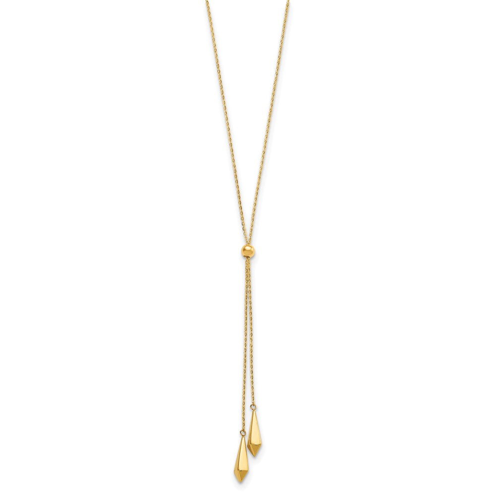 14K Polished Adjustable Y Drop Necklace