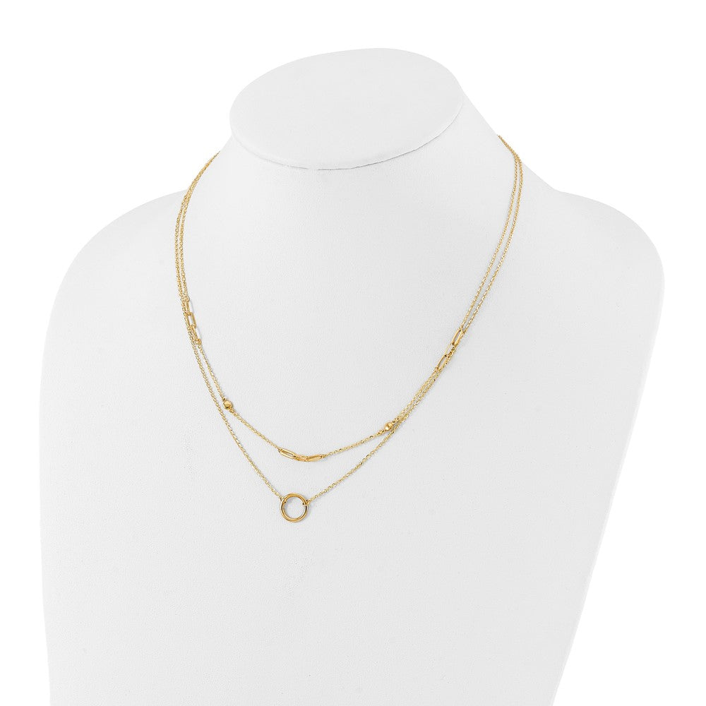 14k Polished Double Layer Necklace