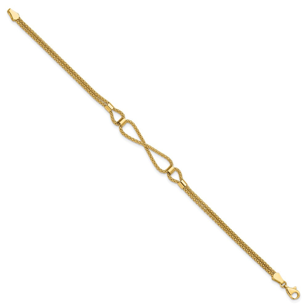 14K Polished 2 Strand Fancy Bracelet