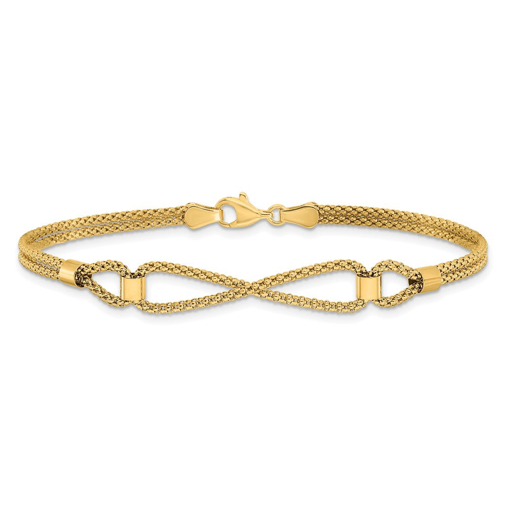 14K Polished 2 Strand Fancy Bracelet