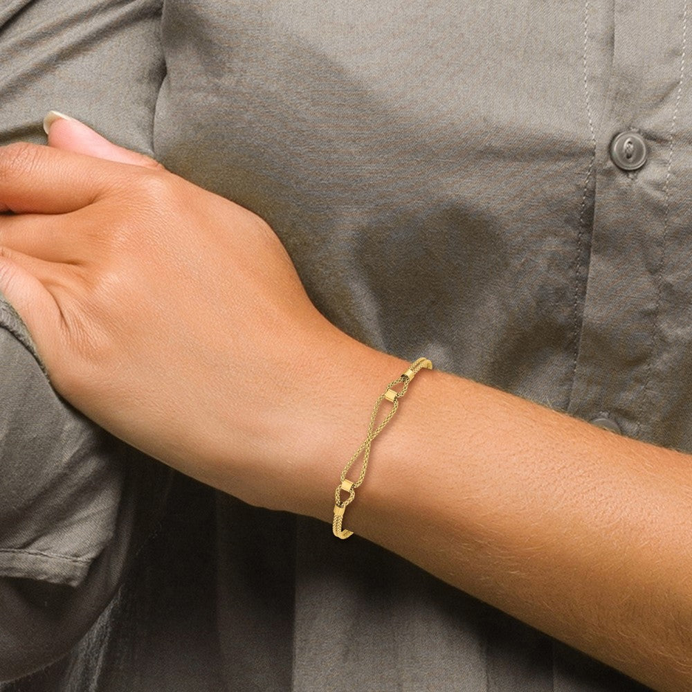 14K Polished 2 Strand Fancy Bracelet