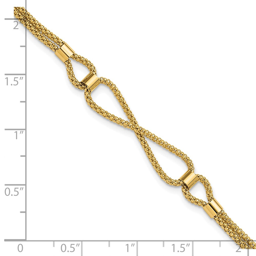 14K Polished 2 Strand Fancy Bracelet