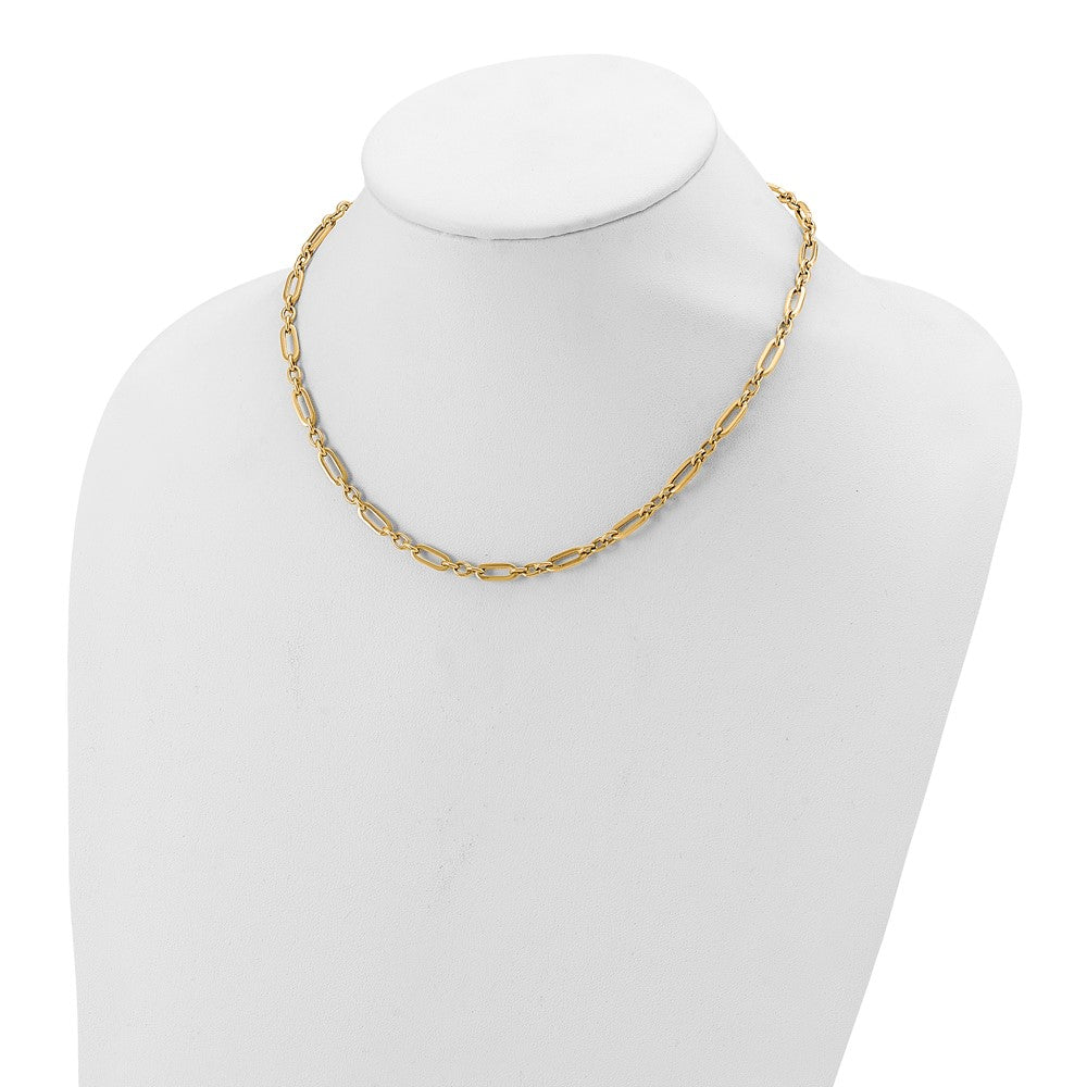 14K Polished Fancy Link Necklace