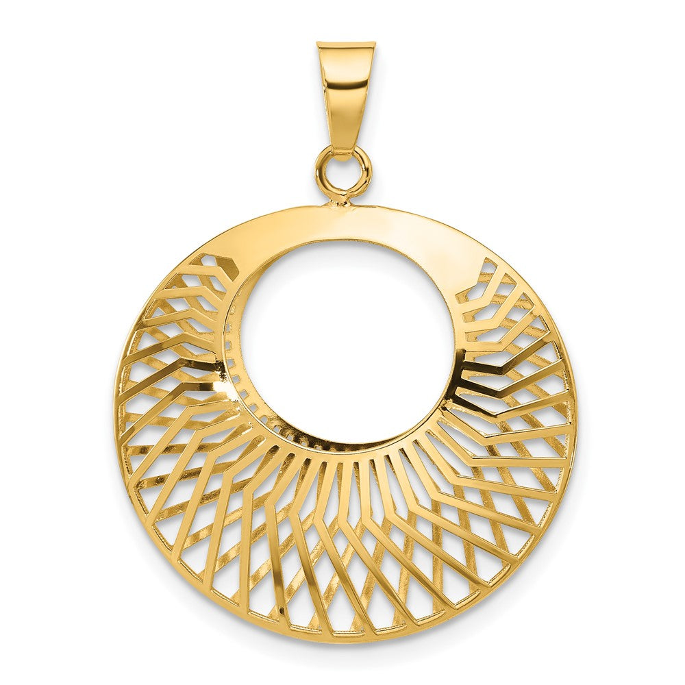 14K Polished Hollow Fancy Pendant