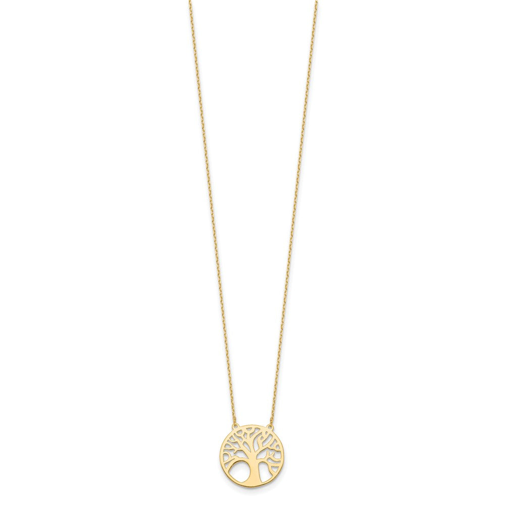 14K Polished Tree of Life Necklace