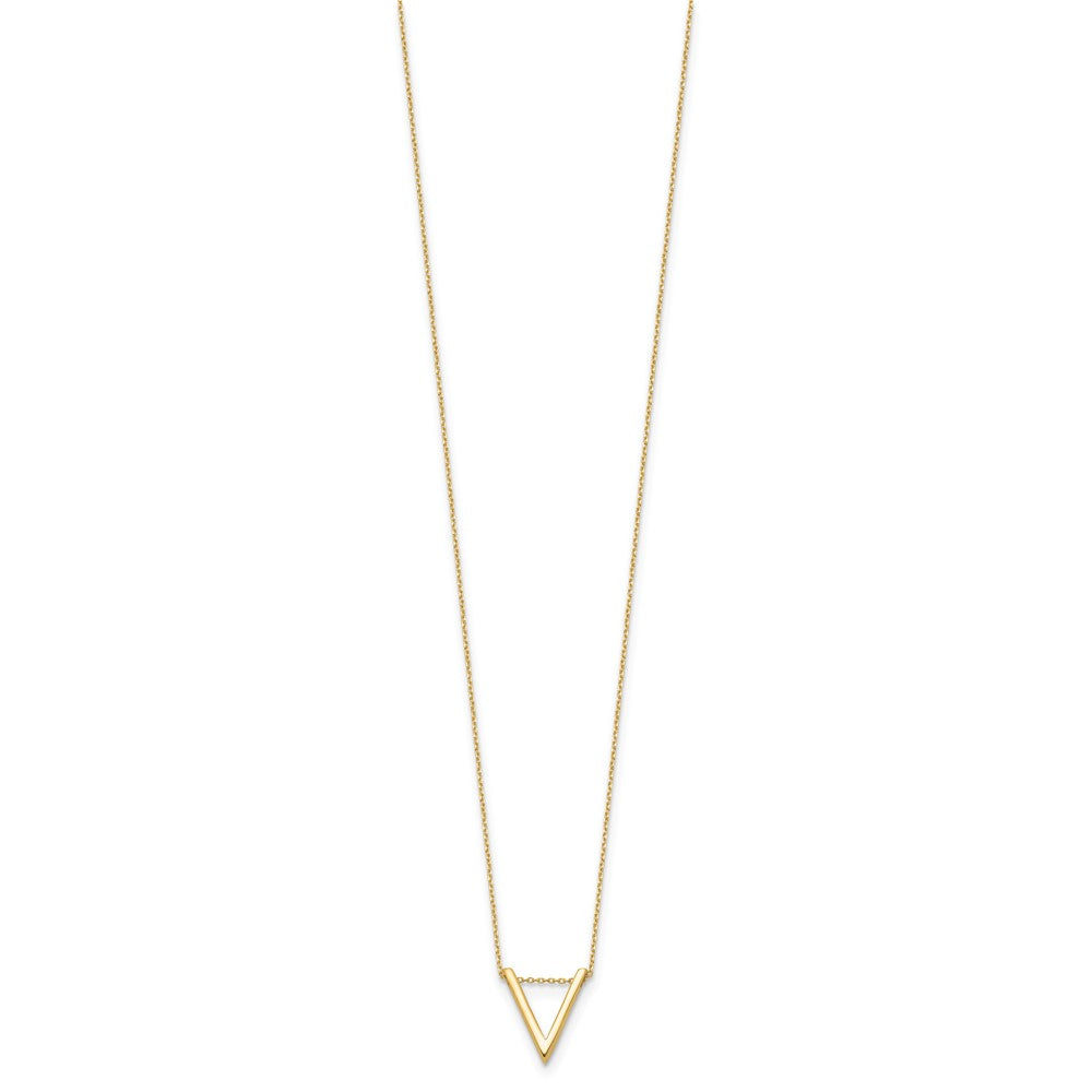 14K Polished V Necklace
