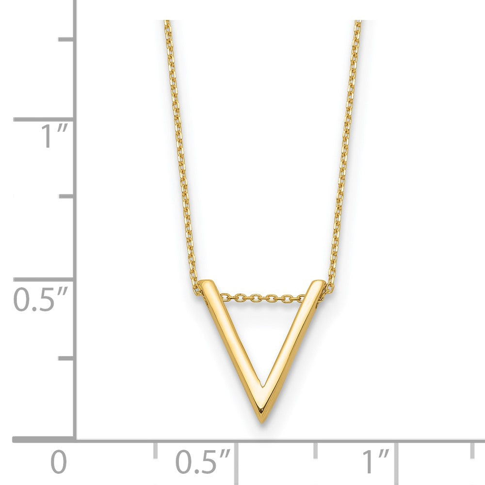 14K Polished V Necklace