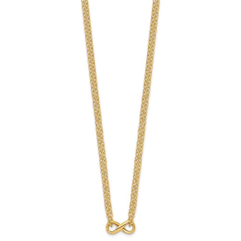 14K Polished 2-Strand Infinity Necklace
