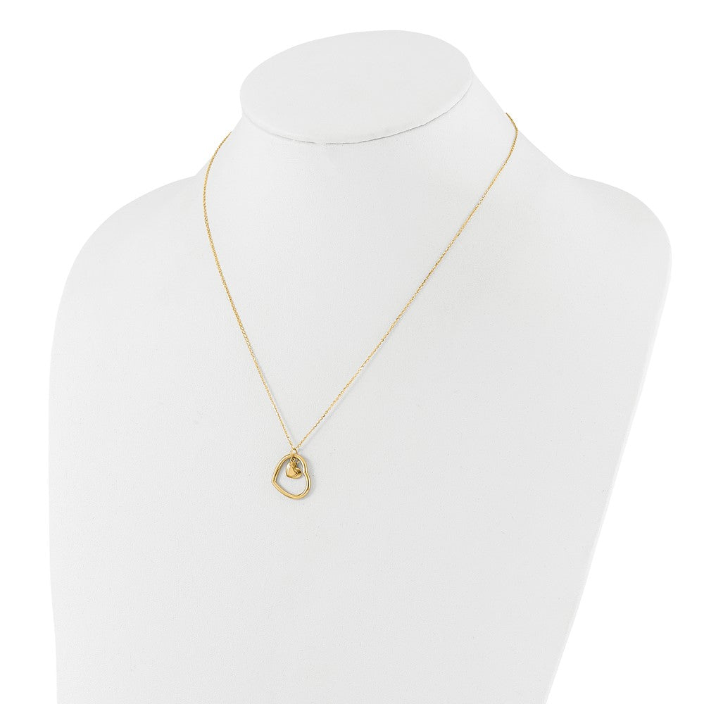 14K Polished Heart Pendant Necklace