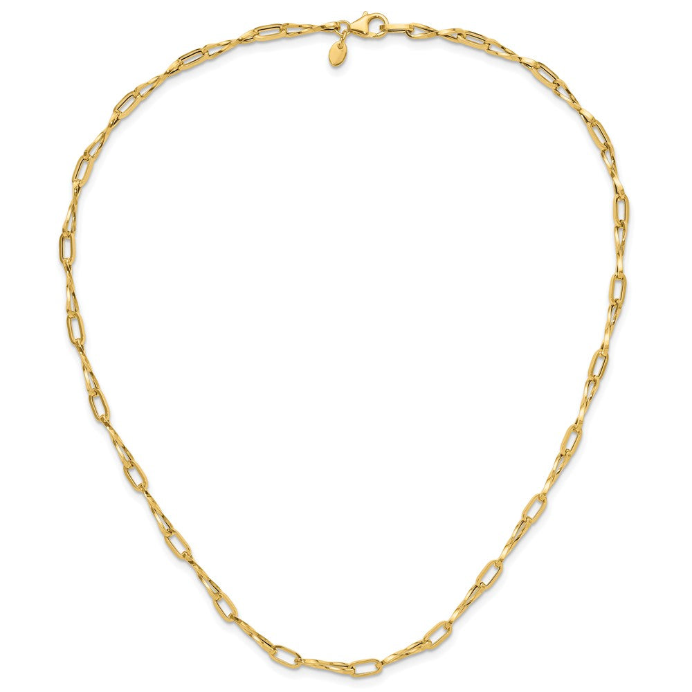 14K Polished Fancy Twisted Link Necklace