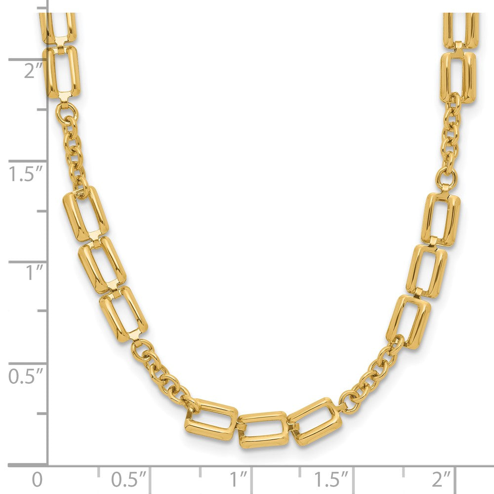 14K Polished Fancy Link Necklace