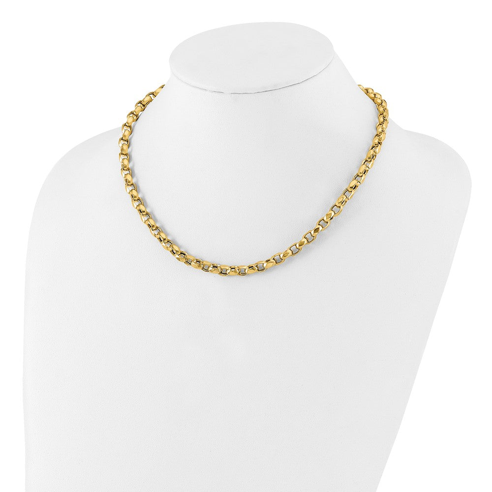 14K Polished Fancy Link Necklace