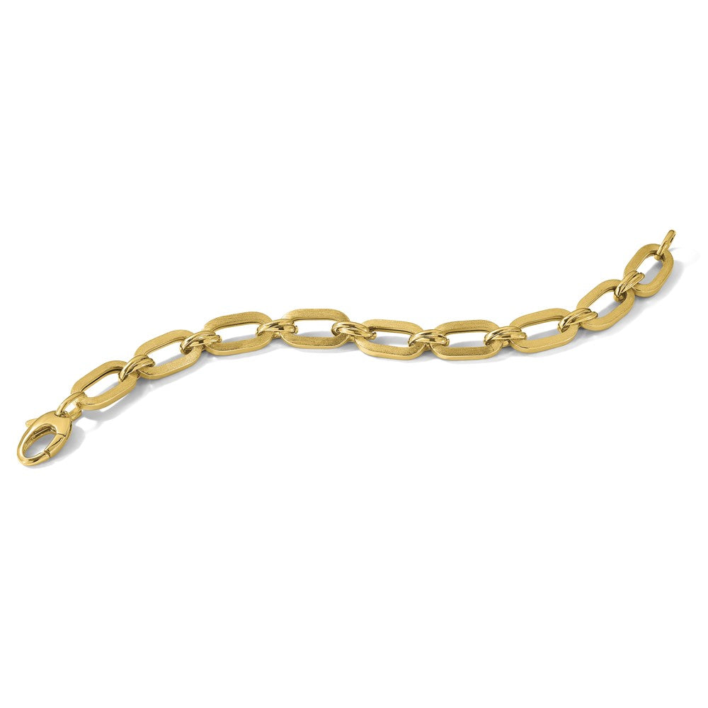 14K Polished and Satin Fancy Link Bracelet