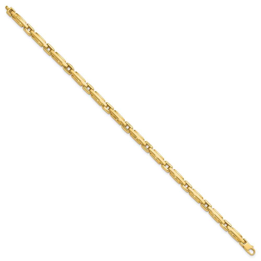 14K Polished Diamond-cut Fancy Link Reversible Bracelet