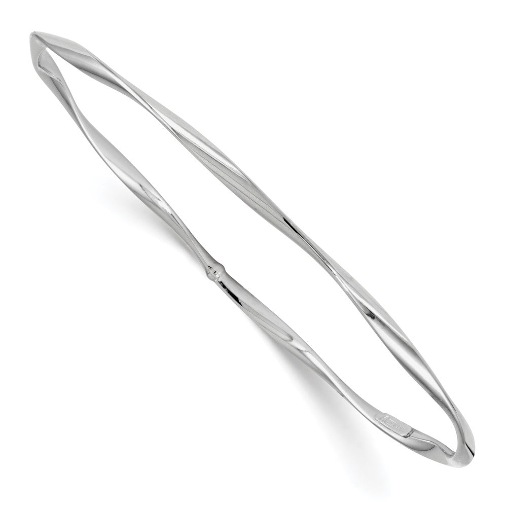 Polished;14K White gold;Slip on;Twisted