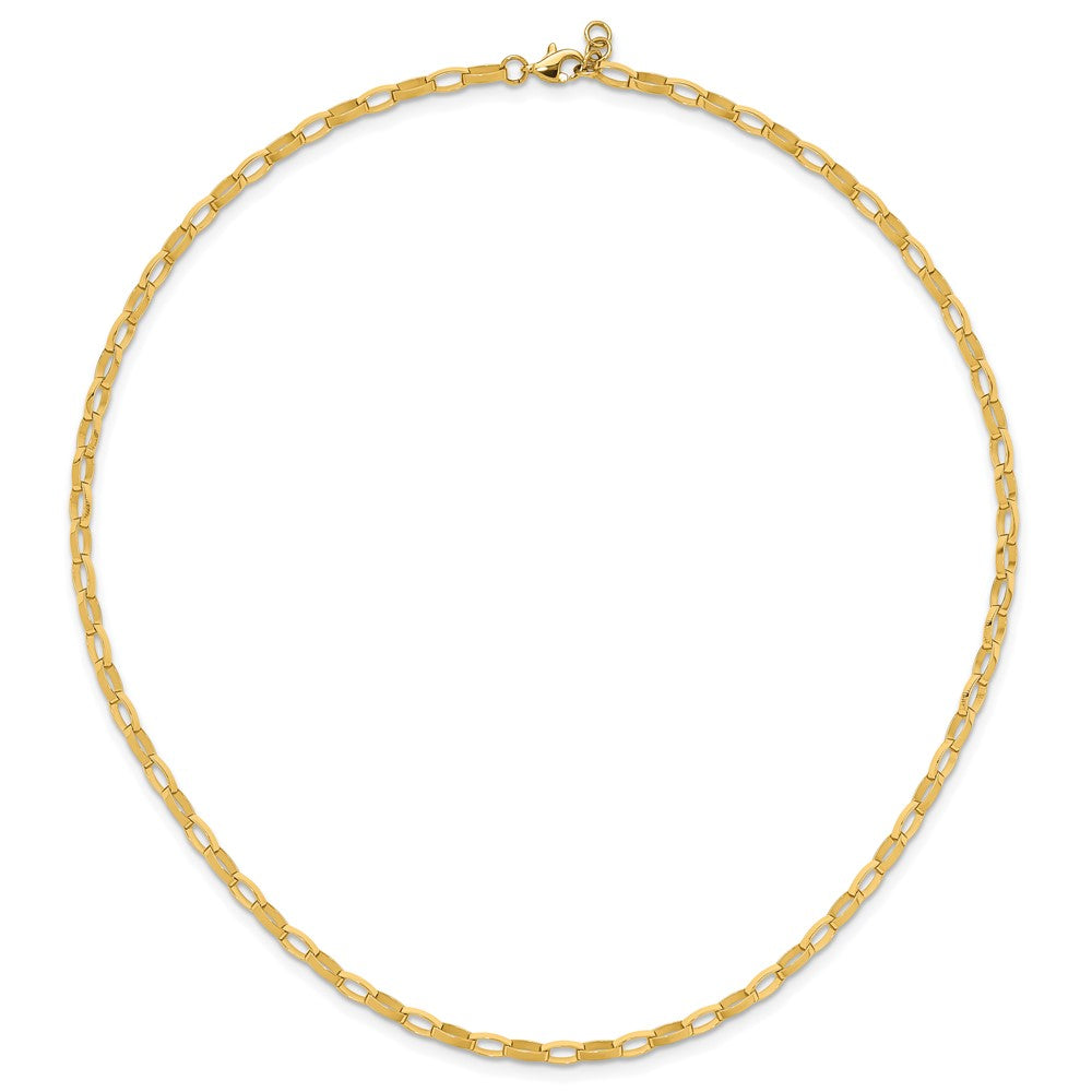 14K Polished Fancy Link with .5in ext. Necklace