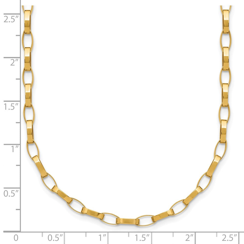 14K Polished Fancy Link with .5in ext. Necklace