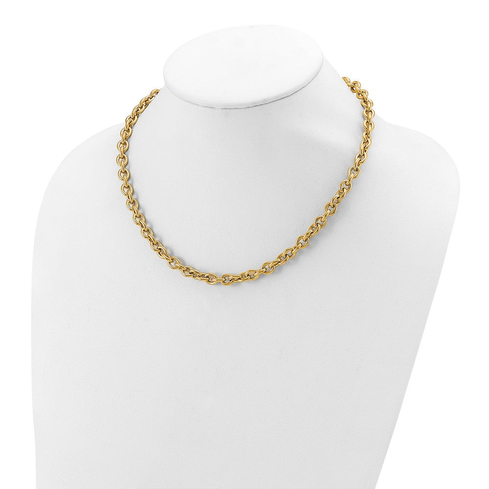 14K Polished Fancy Link Necklace