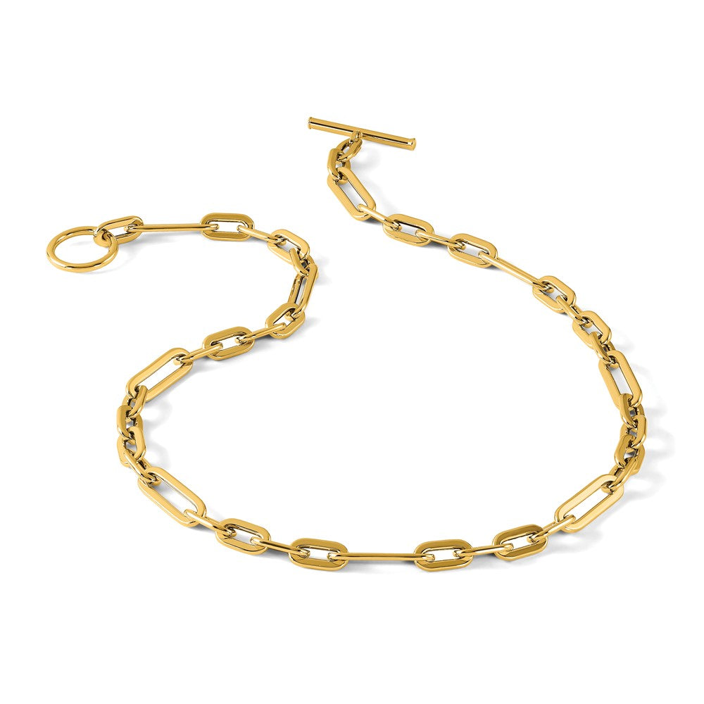 14K Polished Fancy Link Toggle Clasp Necklace