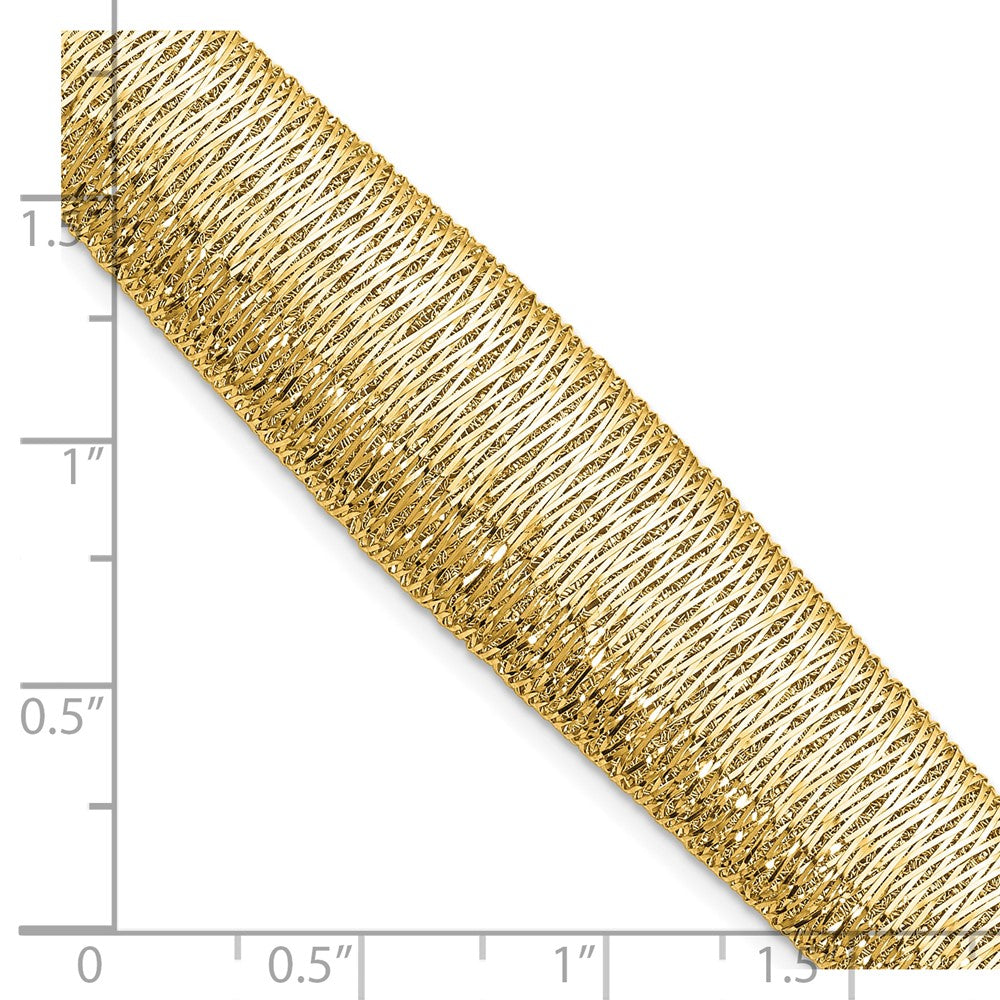 14K Polished Woven Graduated Dome Bracelet