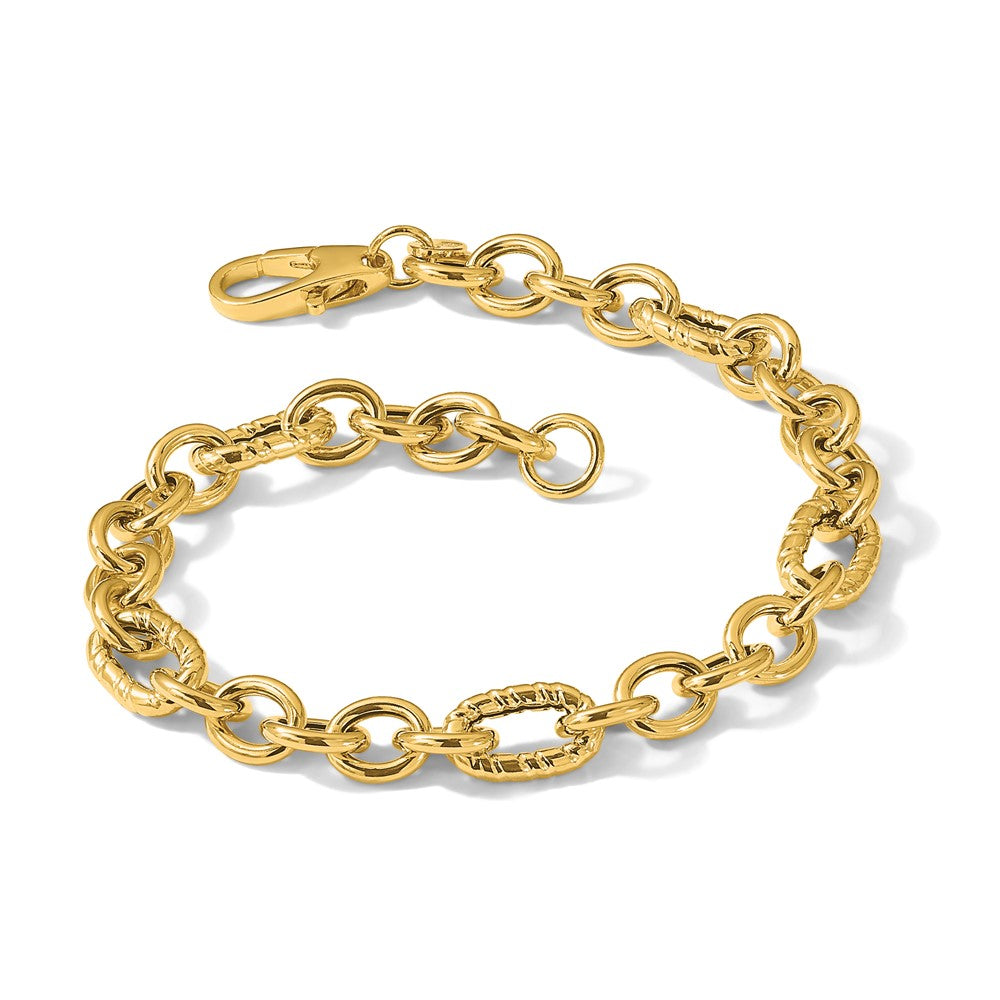 14K Polished Fancy Link Bracelet