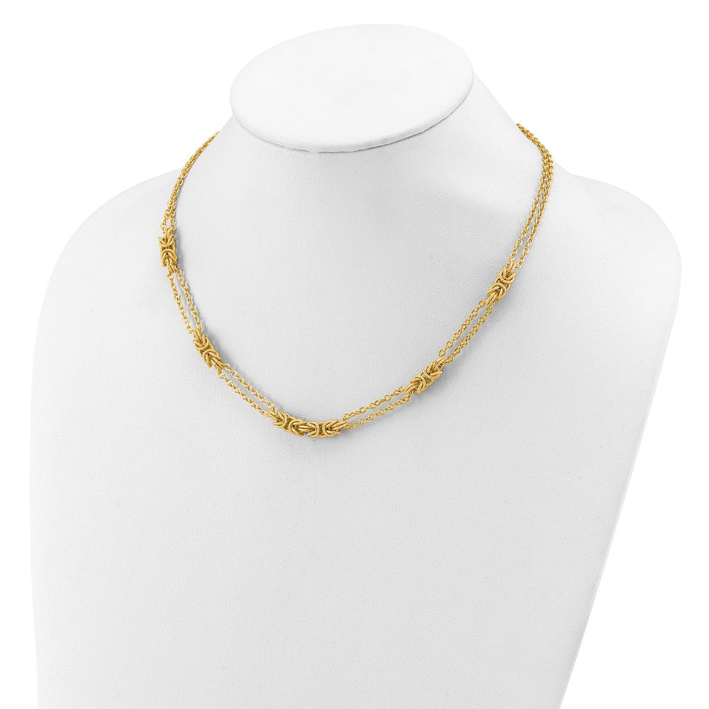 14K Polished and Textured Multi-strand Necklace