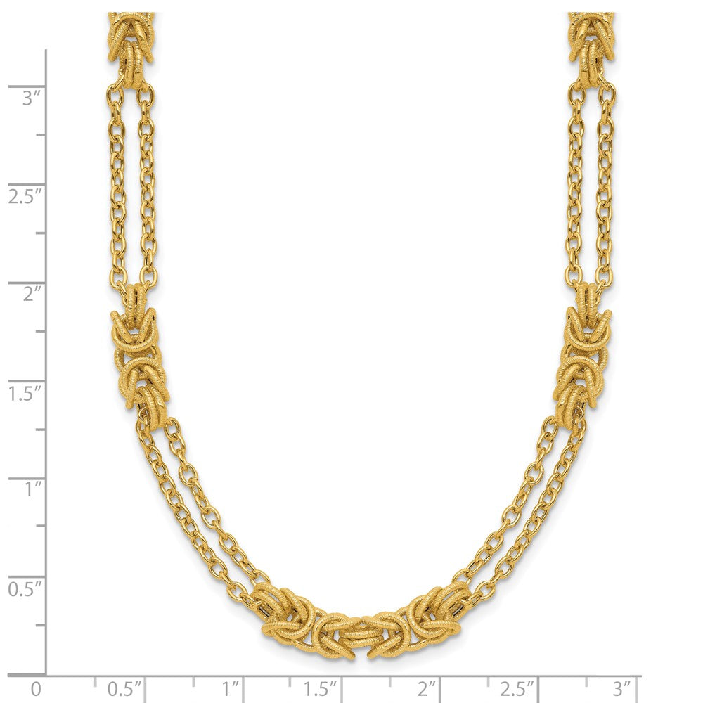 14K Polished and Textured Multi-strand Necklace