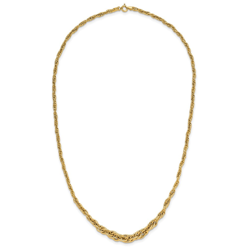 14K Polished Graduated Fancy Link Necklace