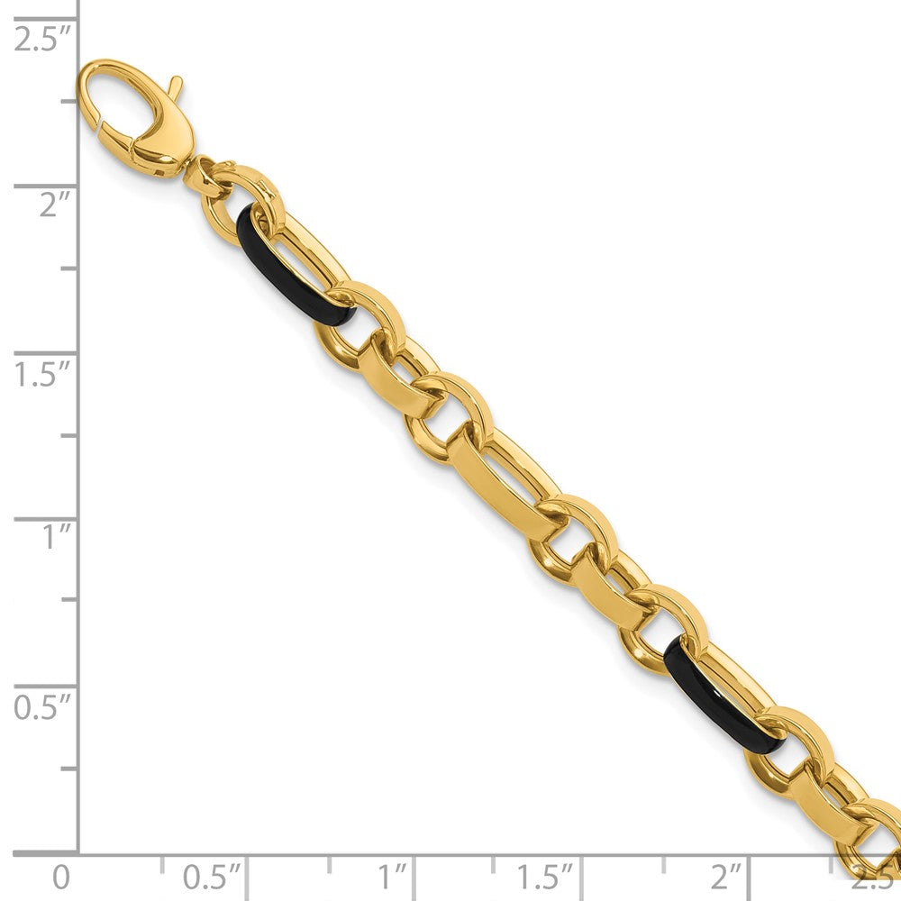 14K Polished with Enamel Link Bracelet