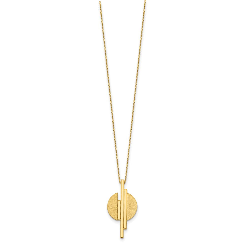 14K Polished and Brushed with 2in ext. Necklace