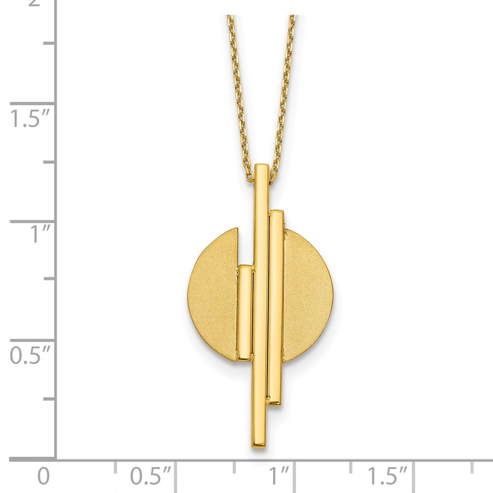 14K Polished and Brushed with 2in ext. Necklace