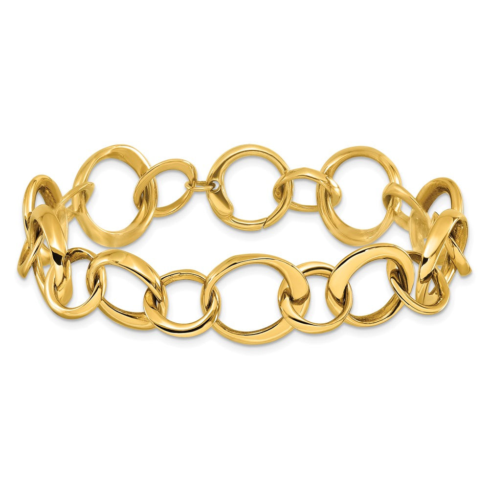 14K Polished Circle Links Bracelet