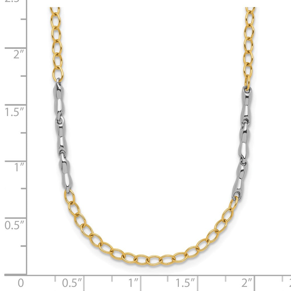 14K Two-Tone Polished Fancy Link Necklace