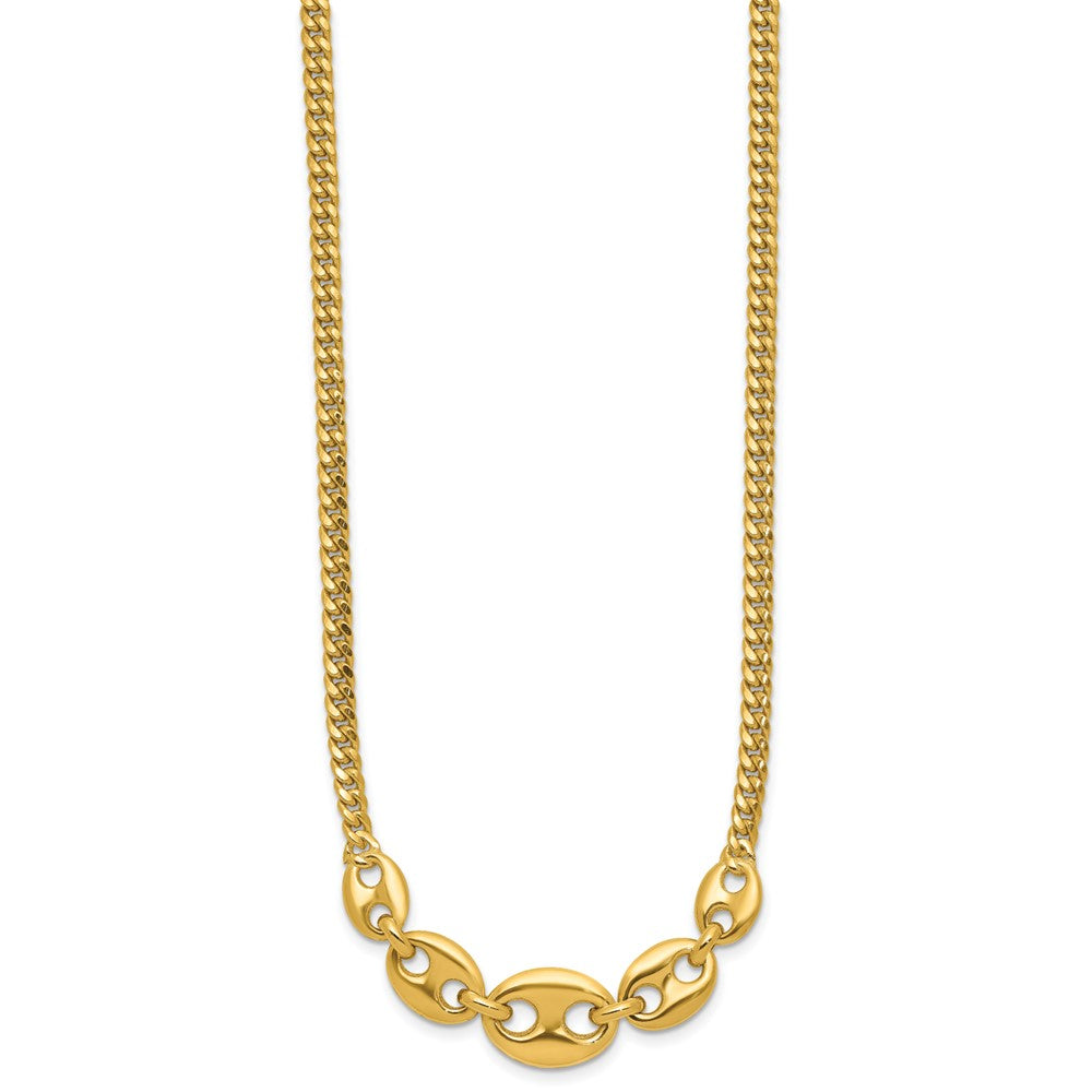 14K Polished Fancy Curb Link Necklace