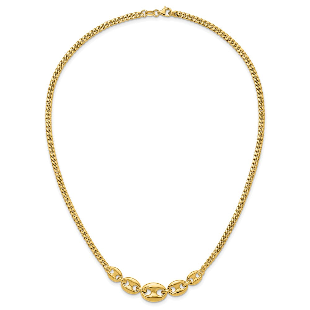 14K Polished Fancy Curb Link Necklace