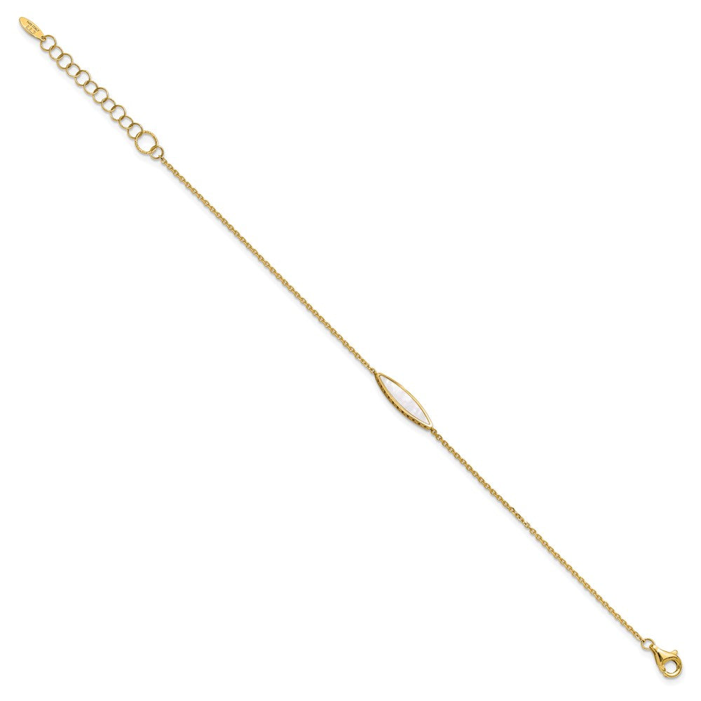 14K Polished Mother of Pearl w/1in ext. Bracelet