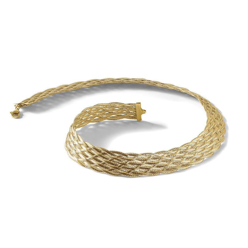 14K Polished Braided Mesh Necklace
