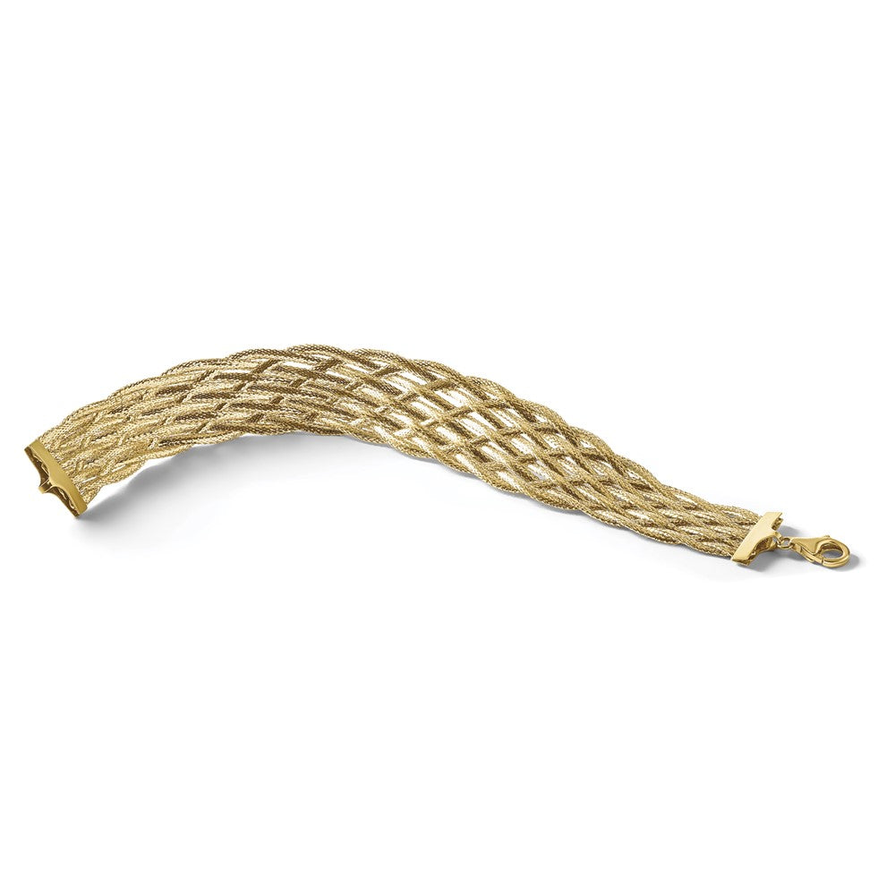 14K Polished Braided Mesh Bracelet