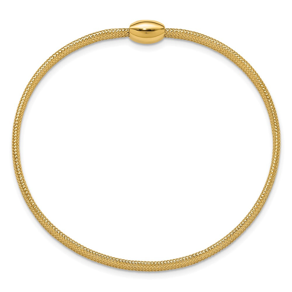 14K Polished Onyx Mesh Slip-on Stretch Bracelet