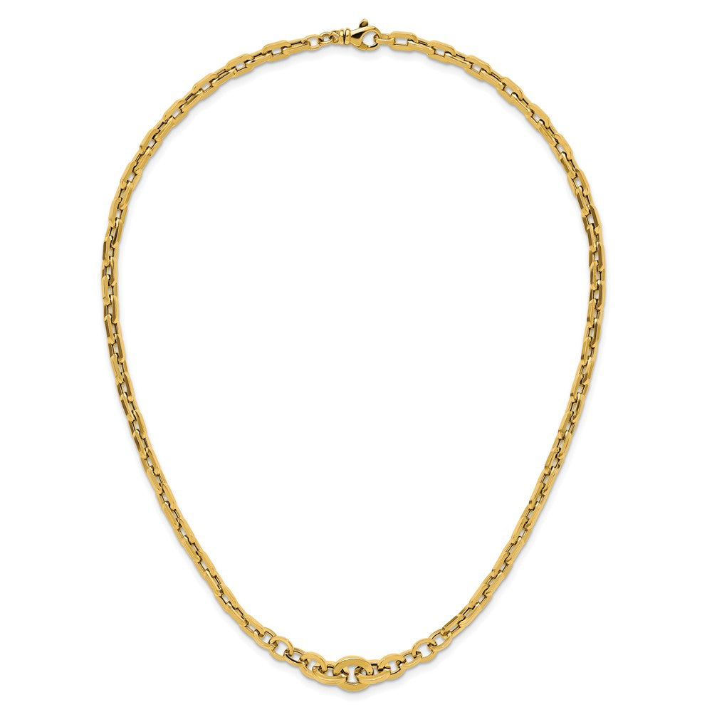 14K Polished Fancy Graduated Link Necklace