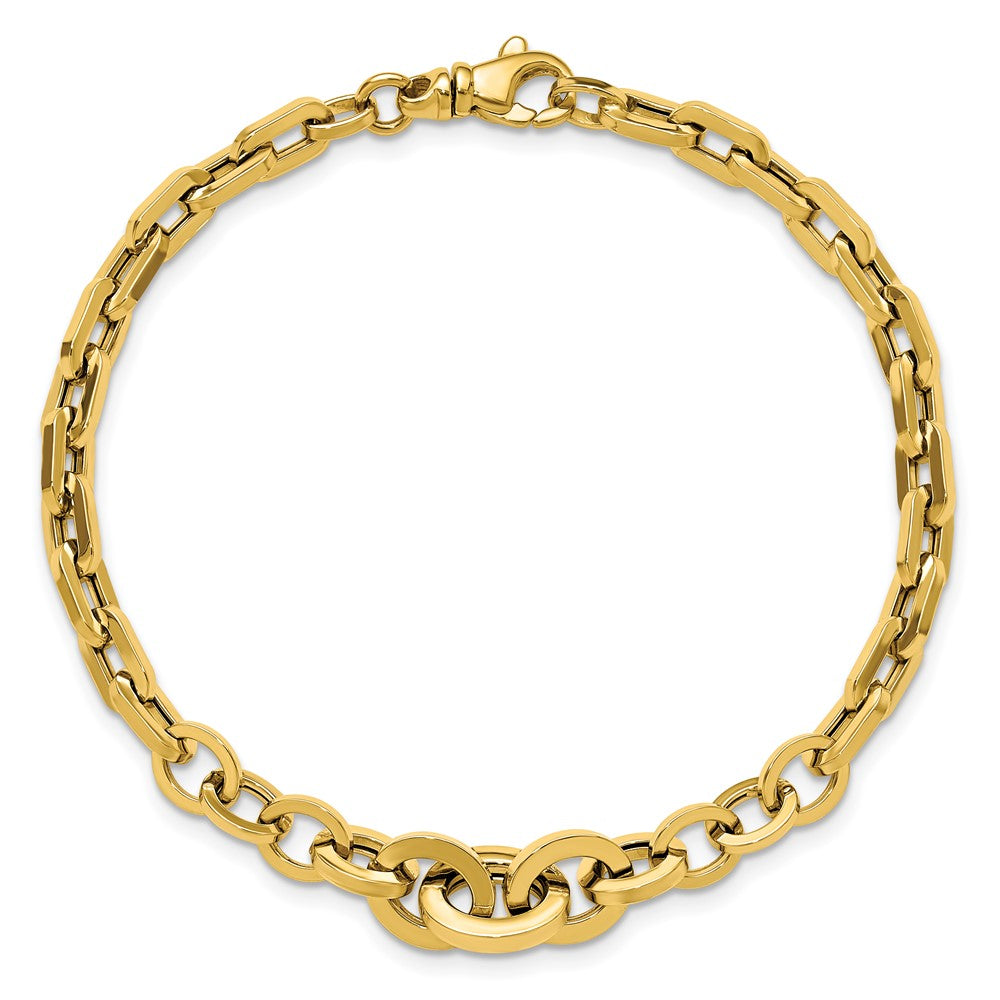 14K Polished Fancy Graduated Link Bracelet