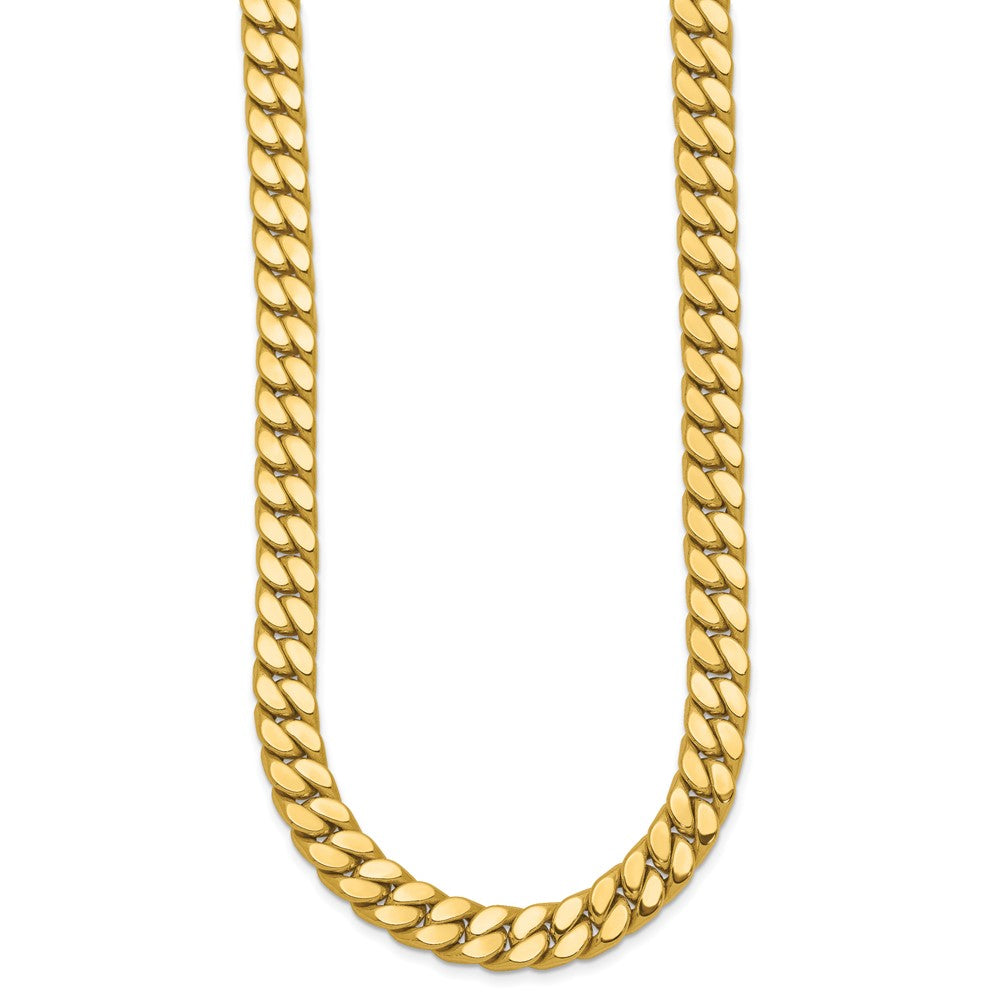 14K Two-tone CZ Polished Fancy Curb Necklace