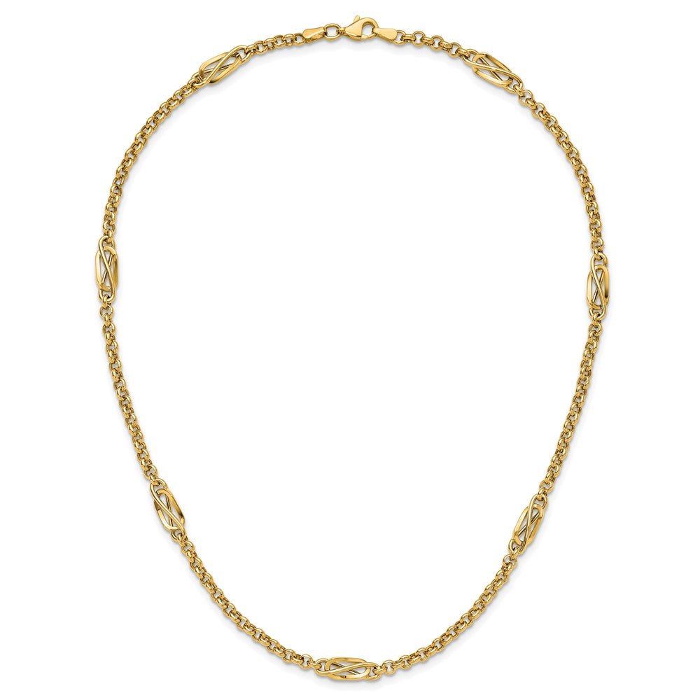 14K Polished Fancy Link Necklace