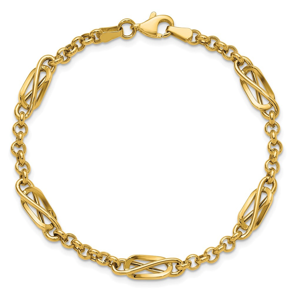 14K Polished Fancy Link Bracelet