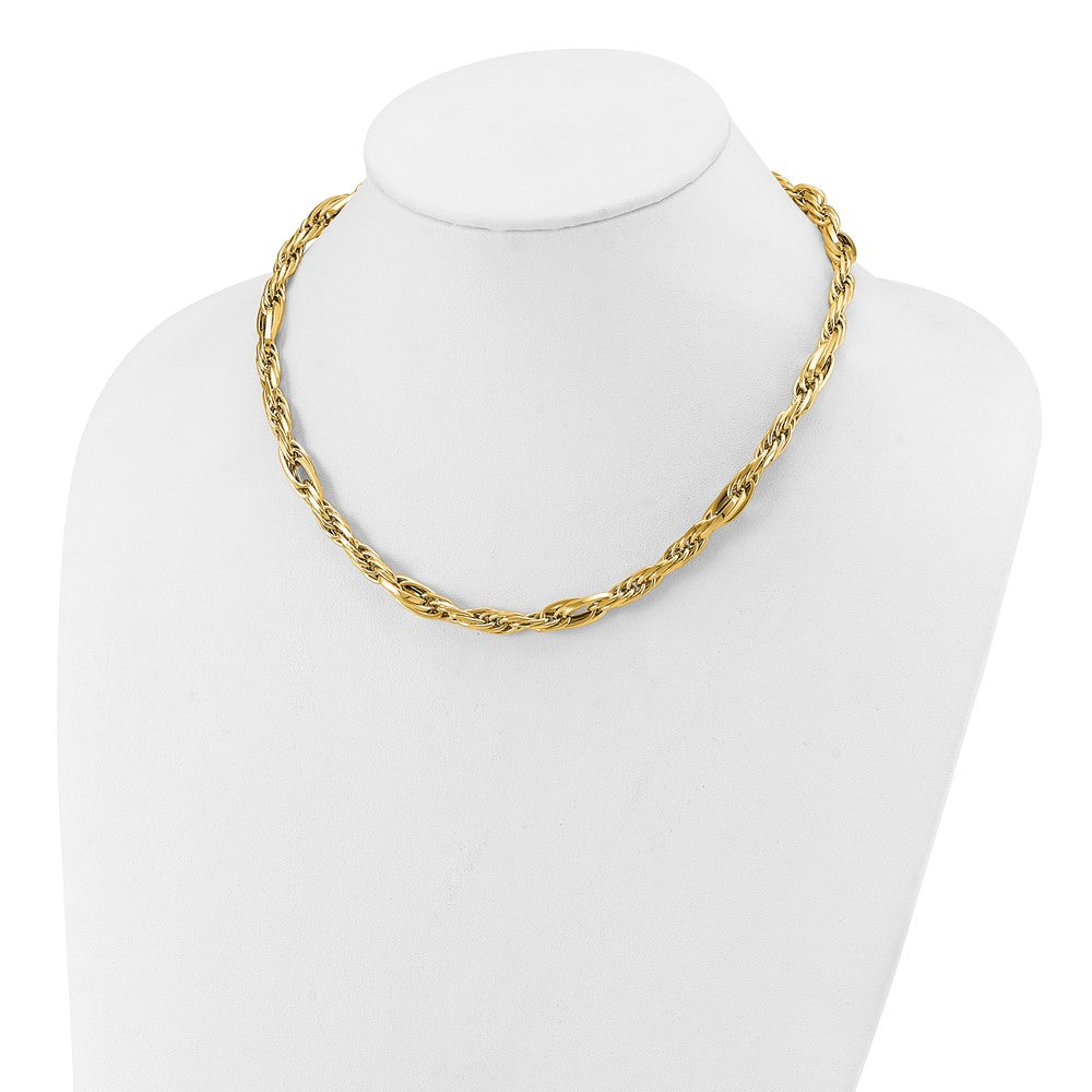 14K Polished Fancy Link Necklace