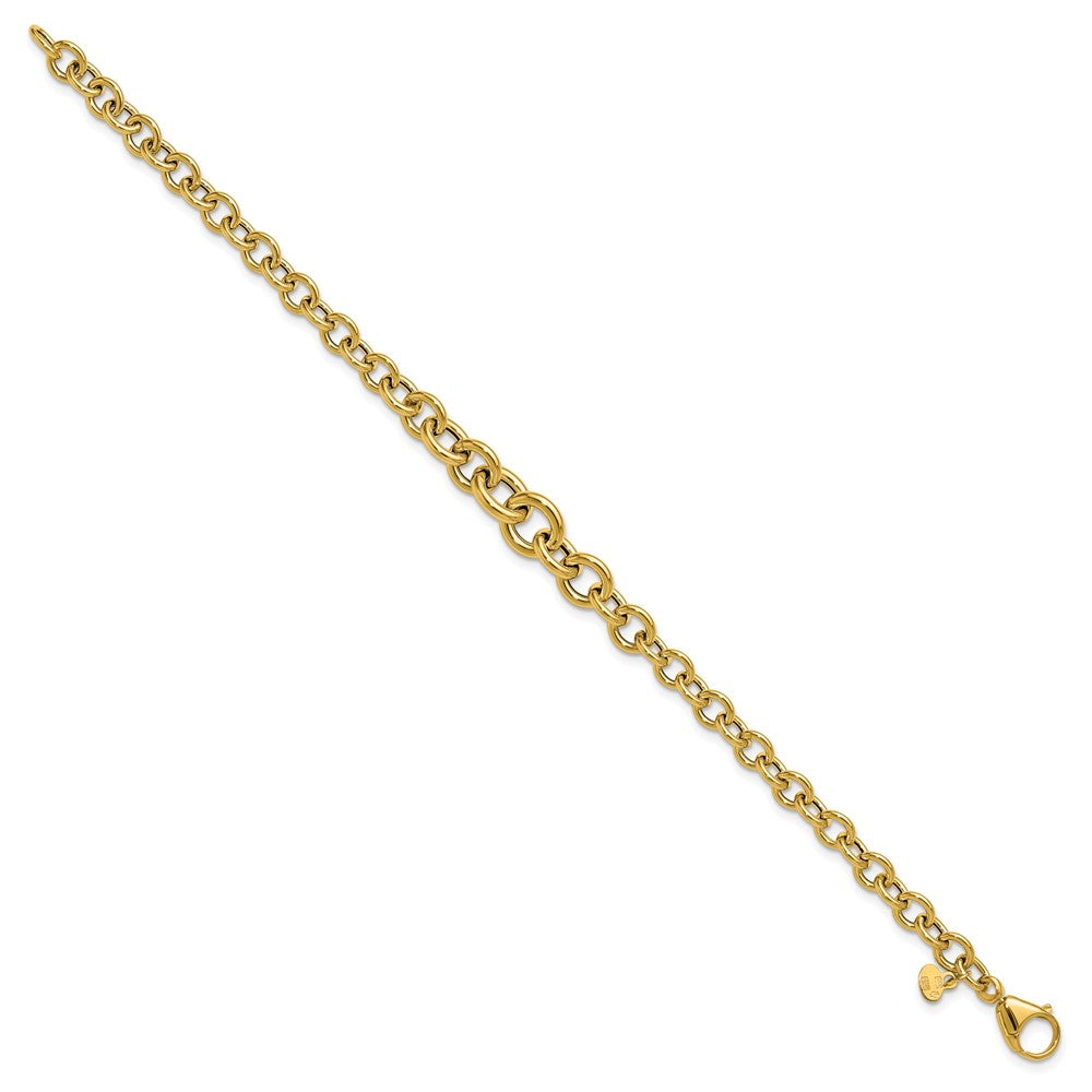 14K Polished Fancy Graduated Circle Link bracelet