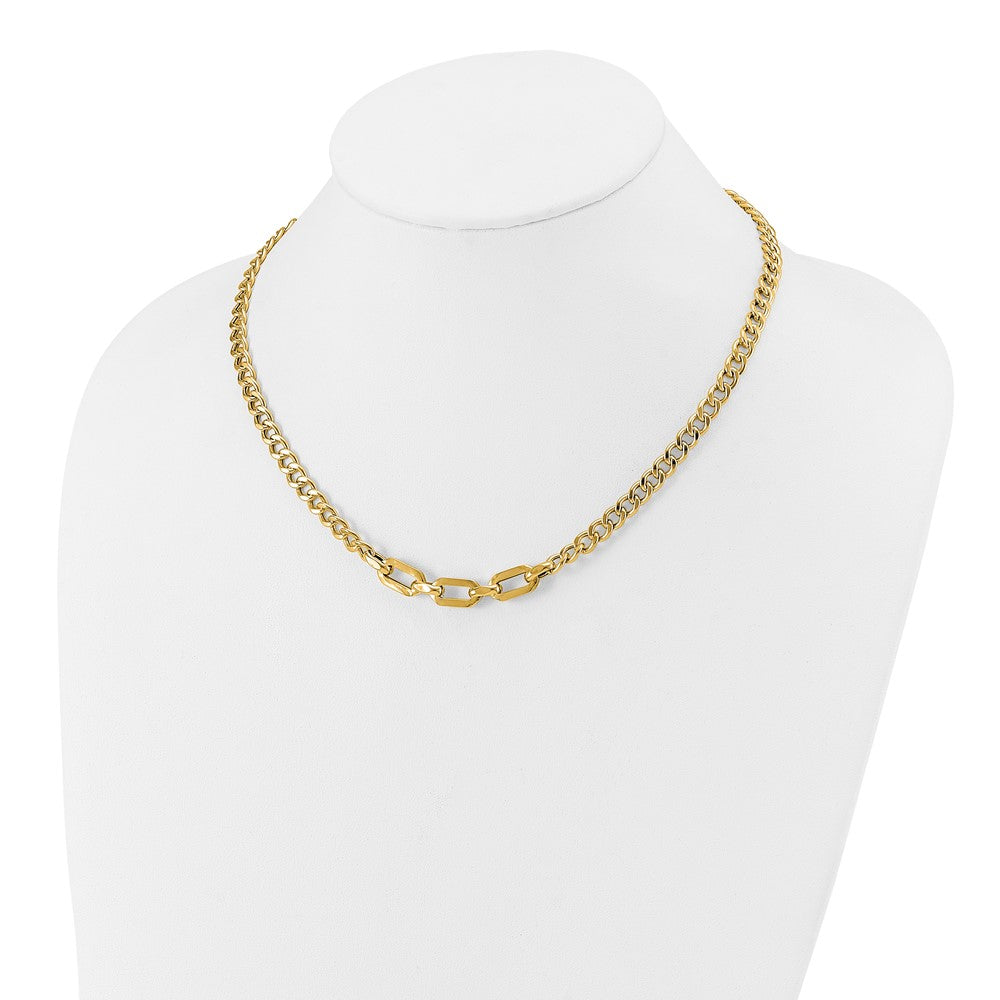 14K Polished Fancy Link Necklace