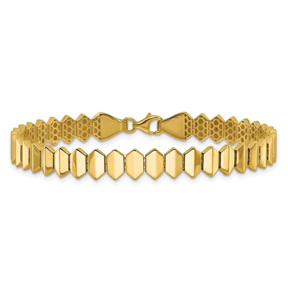 14K Polished Fancy Geometric Link Bracelet